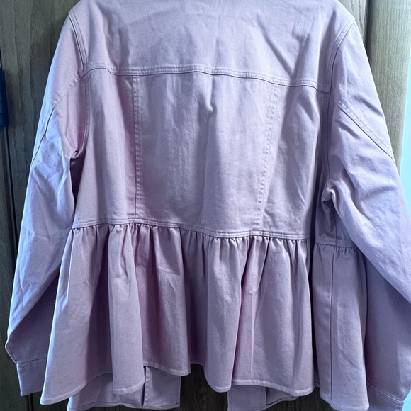NWT Torrid 2 Pink Utility Jacket with Peplum Waist and Pointed Collar - Picture 6 of 6